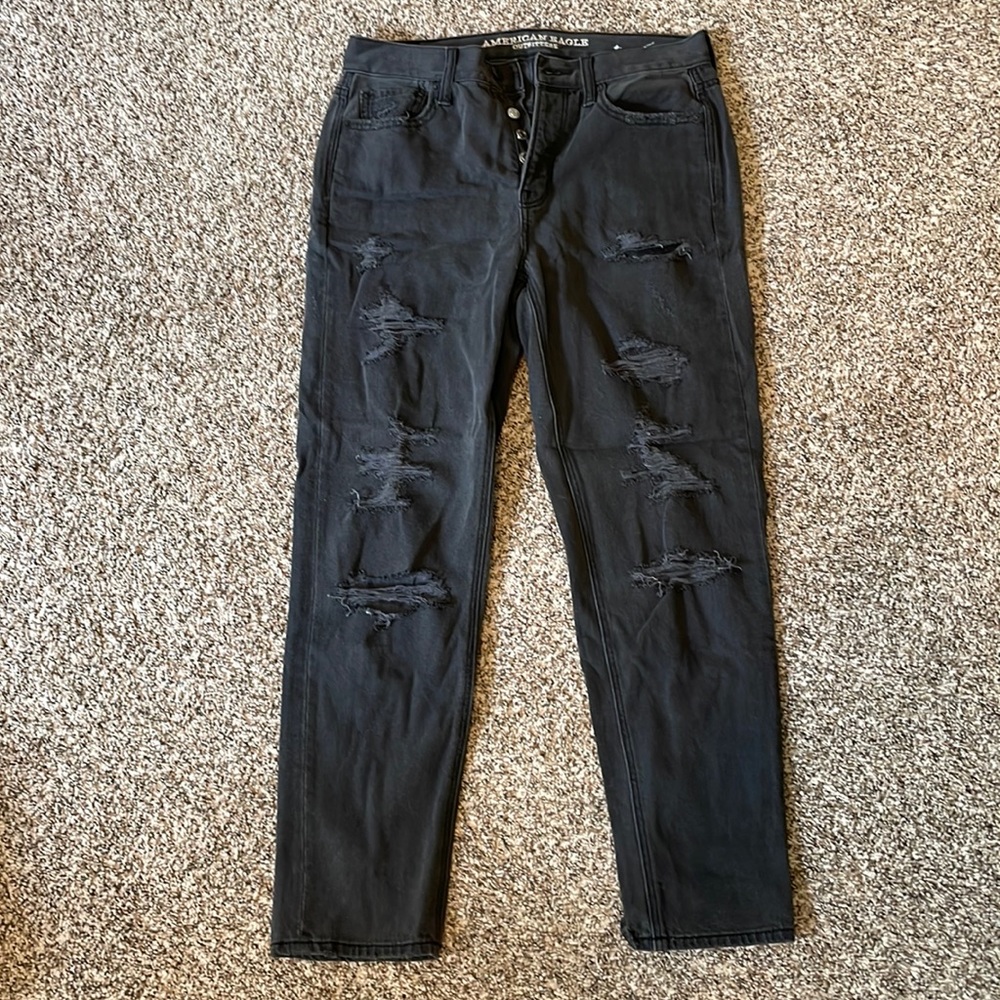 American eagle black distressed jeans. Size 4. Barely worn